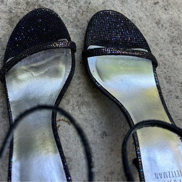 Stuart Weitzman Nudistong Glitter Heel, size 7.5 - Picture 10 of 15